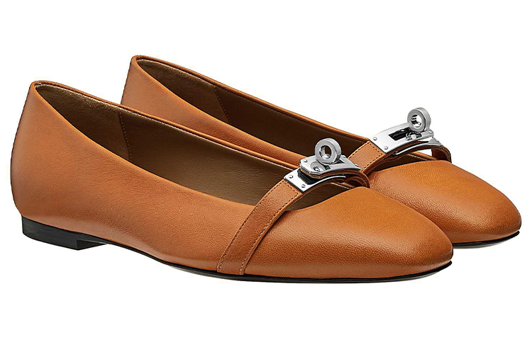 (W) HERMES Bilbao 'Hazel Brown Ballet Flat' 圖 3