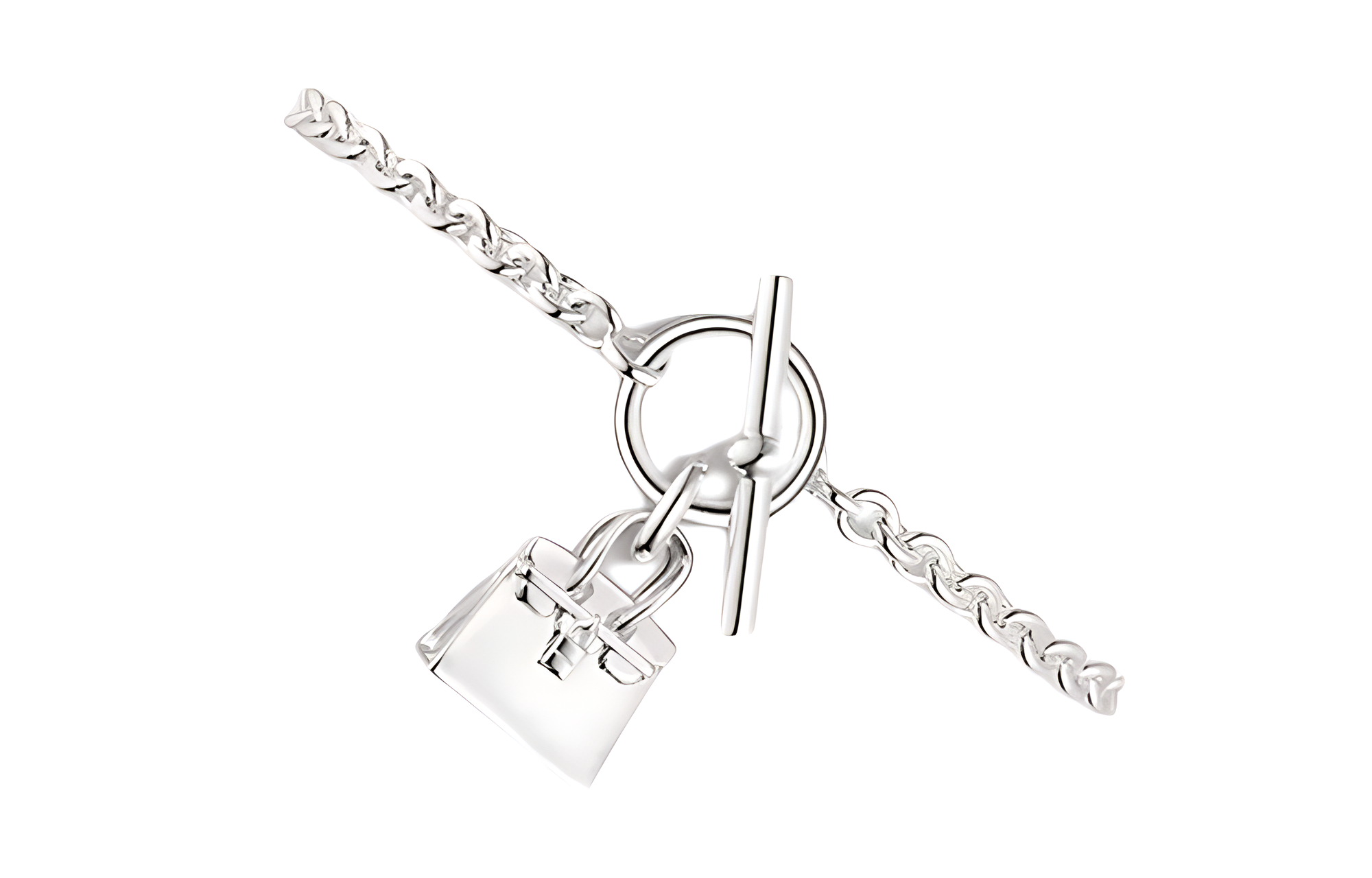 (Women) HERMES Birkin 925 Silver Bracelet for Women with Charm Decor. H121426B-00LG