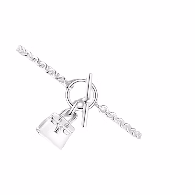 (Women) HERMES Birkin 925 Silver Bracelet for Women with Charm Decor. H121426B-00LG