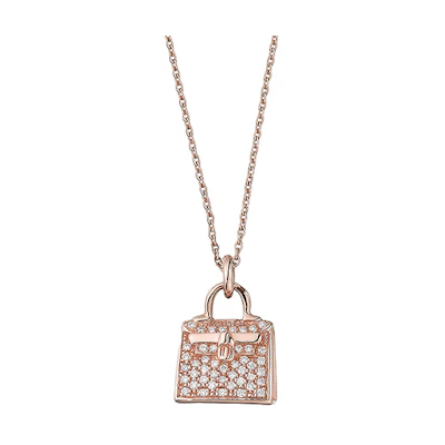 (Women) HERMES Birkin Amulet Lock Rose Gold Necklace H109613B-00