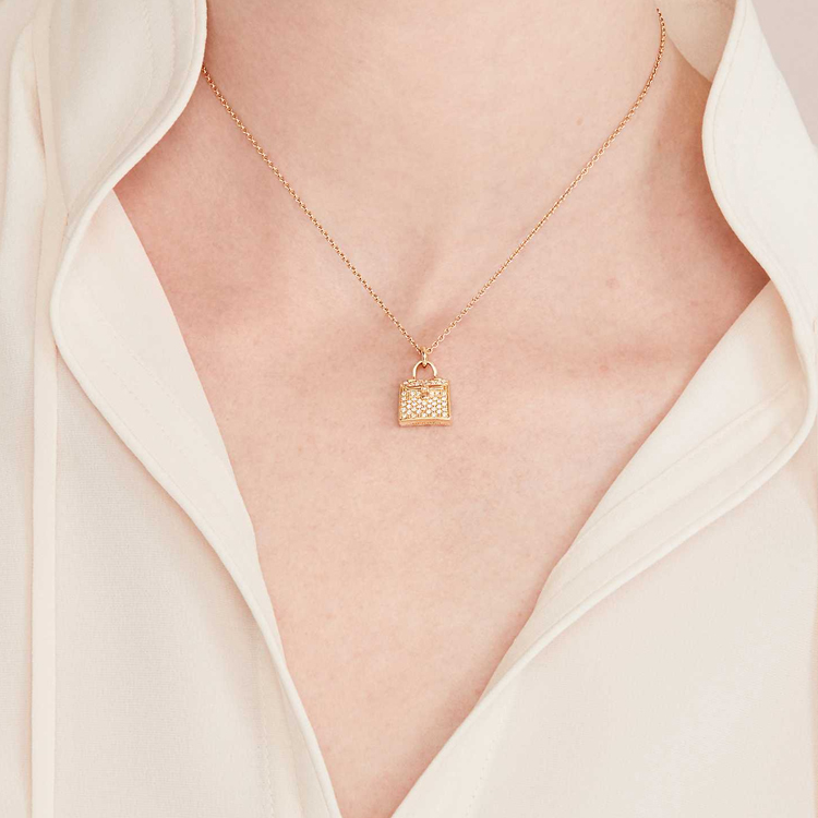 (Women) HERMES Birkin Amulet Lock Rose Gold Necklace H109613B-00 圖 4