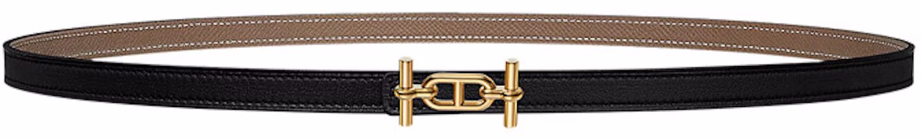 (Women) HERMES Black Calfskin Leather Belt Gold Buckle 1.3cm Width. H080014CC06-H065538CABD (Women) HERMES Black Calfskin Leather Belt Gold Buckle 1.3cm Width. H080014CC06-H065538CABD