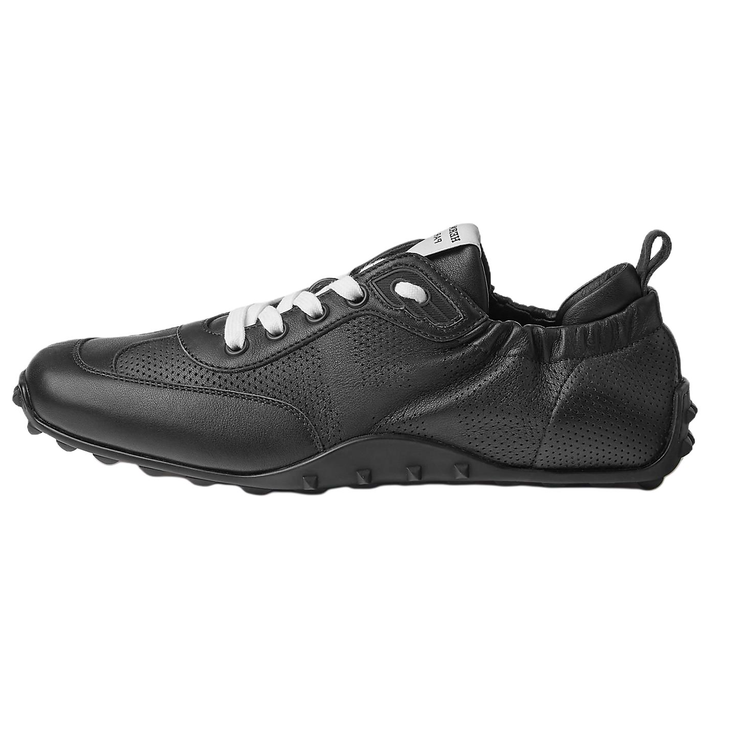 (Women) HERMES Black Calfskin Low-Top Lace-Up Casual Shoes. H241193Z 02