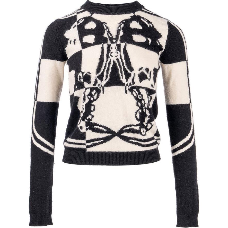 (Women) HERMES Black Colorblock Pullover Sweater Crewneck H1H2606D202