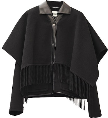 (Women) HERMES Black Double-Sided Cashmere Coat with Tassel Detail. H1H0126DA02 Buy (Women) HERMES Black Double-Sided Cashmere Coat with Tassel Detail. H1H0126DA02