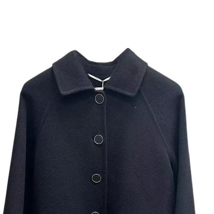 Cheap (Women) HERMES Black Solid Color Button-Up Long Sleeve Jacket H4E0102DA0236