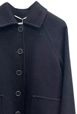 (Women) HERMES Black Solid Color Button-Up Long Sleeve Jacket H4E0102DA0236 1