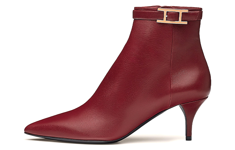 (W) HERMES Blanche Ankle Boot 'Sangria Red'