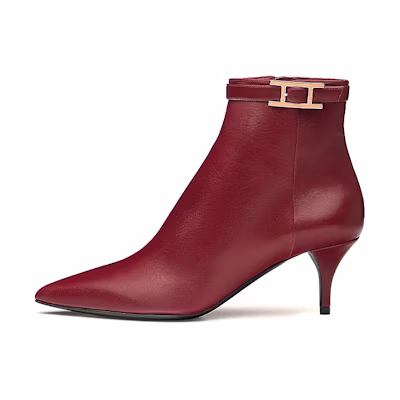 (W) HERMES Blanche Ankle Boot 'Sangria Red'