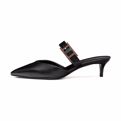 (W) HERMES Blink 40 'Black Fashion Mule High Heel'