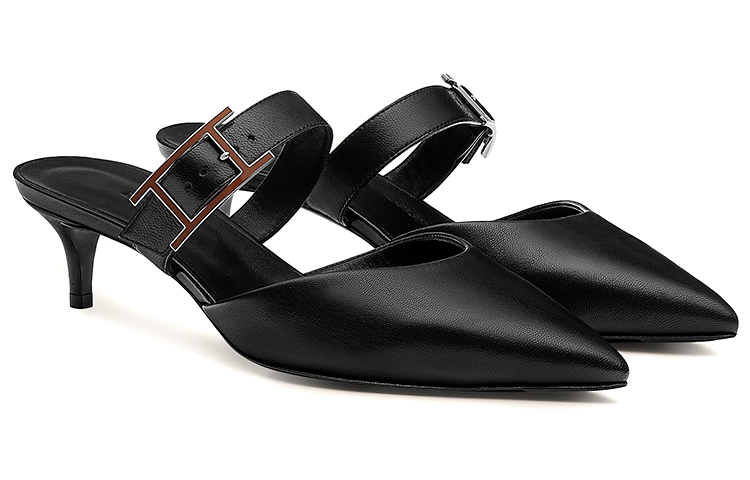 Lookbook (W) 爱马仕黑色时尚高跟鞋Blink 40穆勒鞋 H212149Z-02