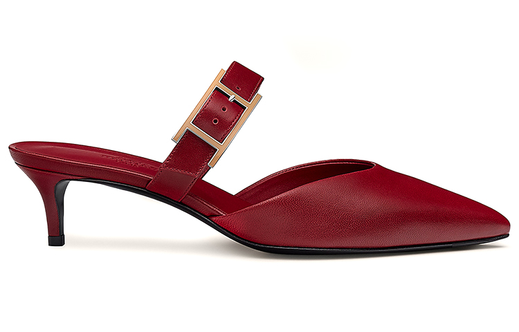 Order (W) HERMES Blink Mule High Heels 'Merah Sangria' H212150Z-04