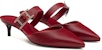 (W) HERMES Blink Mule Tumit Tinggi 'Sangria Red' H212150Z-04