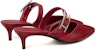 (W) HERMES Blink Mule Tumit Tinggi 'Sangria Red' H212150Z-04
