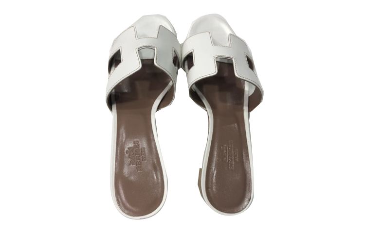 Buy (Women) HERMES Block Heel Slide Sandals 'White' H211250Z-C8365