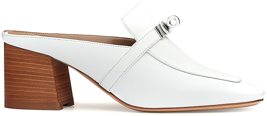 (Women) HERMES Blossom Mule 'White Chunky Heel' H202109Z-92 Order (Women) HERMES Blossom Mule 'White Chunky Heel' H202109Z-92