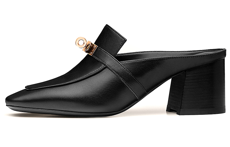 (Women) HERMES Blossom Mule High Heel 'Black' H212107Z-02