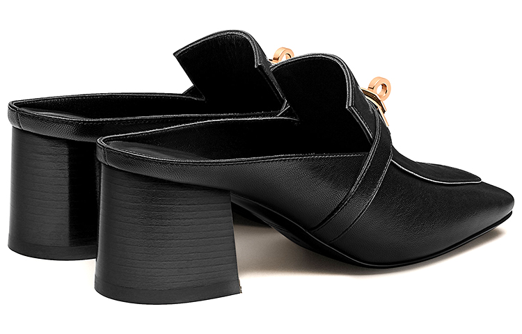 Shop (W) HERMES Mule de Tacón Alto Blossom 'Negro' H212107Z-02