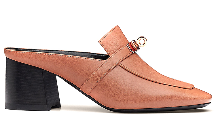 Order (W) HERMES Blossom Mule High Heel 'Dawn Pink' Warna Merah Muda Fajar H212107Z-9M