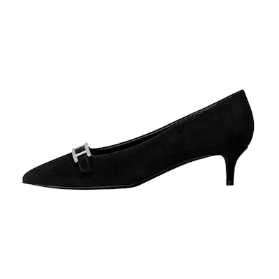 (W) HERMES Blush High Heel 'Black Fashion Stiletto'