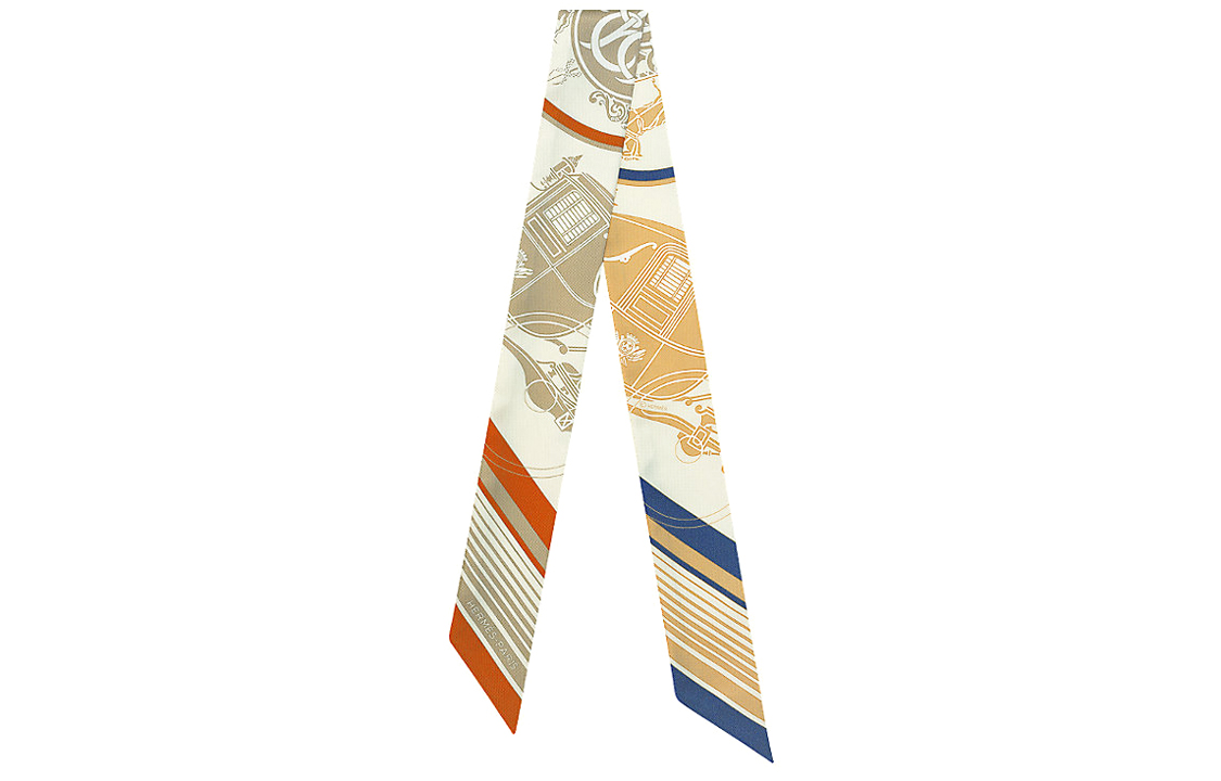 (Women) HERMES Bookmark Khaki Twilly Silk Scarf for Women. H063791S-28