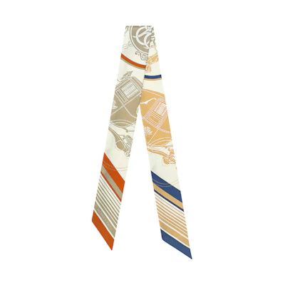 (Women) HERMES Bookmark Khaki Twilly Silk Scarf for Women. H063791S-28