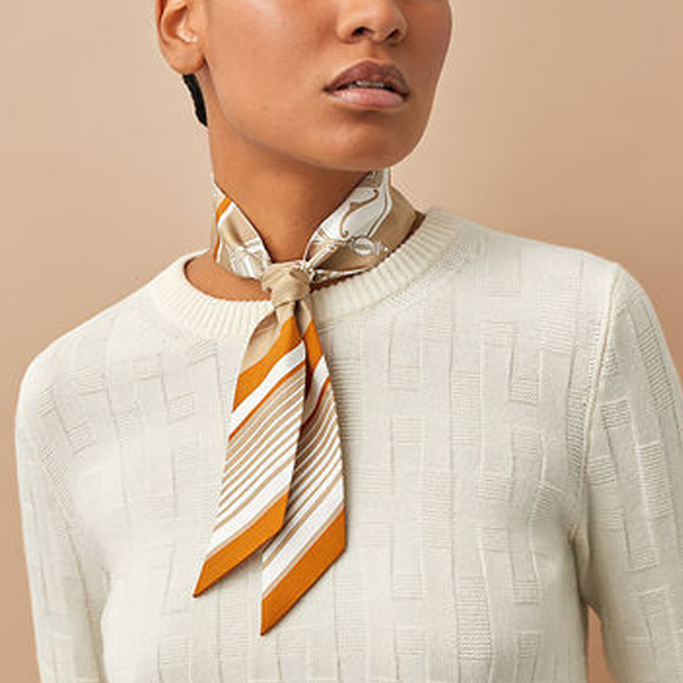 (Women) HERMES Bookmark Khaki Twilly Silk Scarf for Women. H063791S-28 圖 3