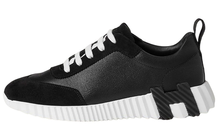 Buy HERMES愛馬仕 Bouncing 皮革 繫帶 耐磨 低筒 運動休閒鞋 女款 黑色