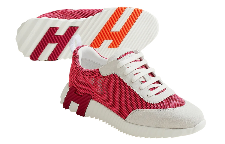 Purchase HERMES愛馬仕 Bouncing 時尚系帶 低筒運動休閒鞋 女款 粉白