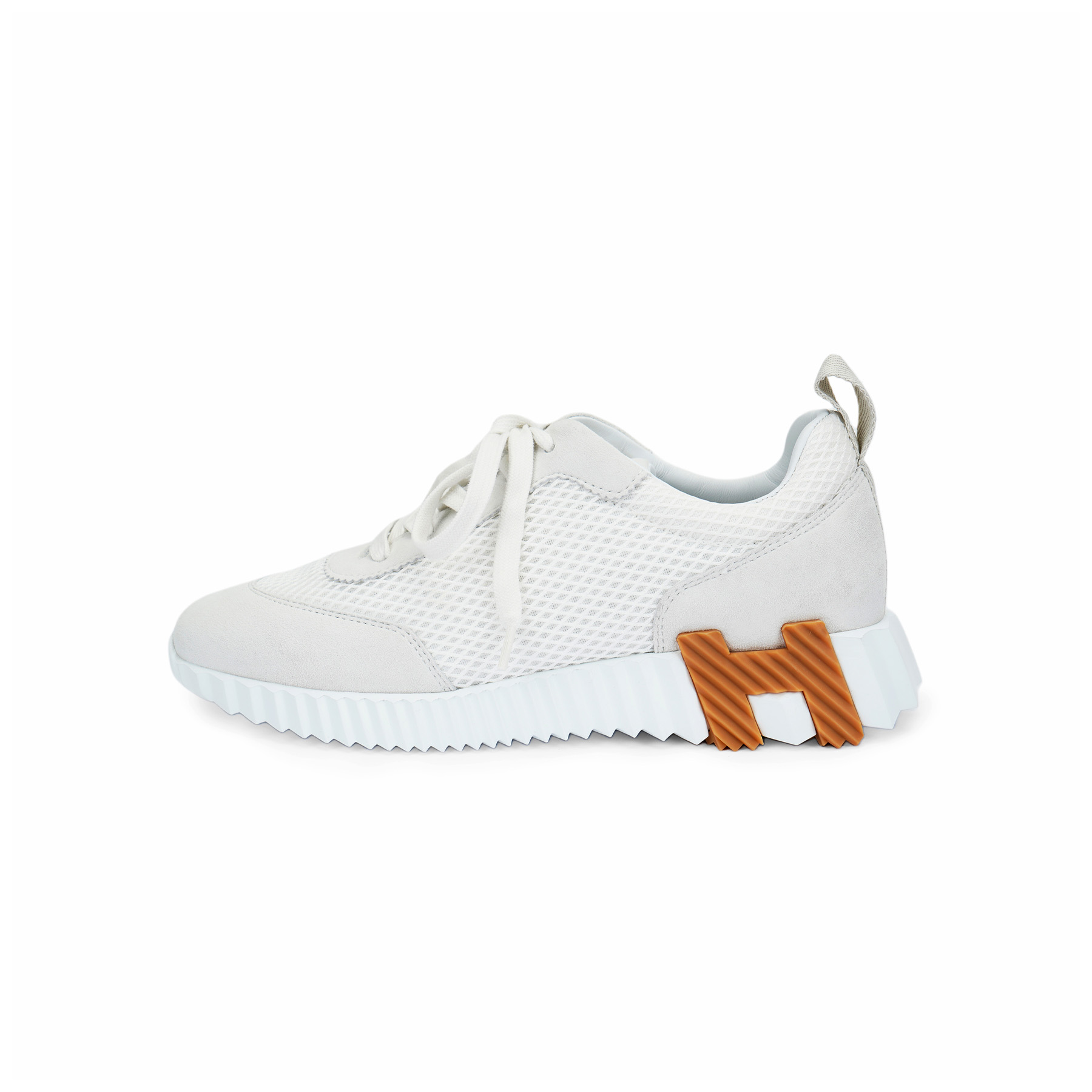 (Women) HERMES Bouncing White Low-Top Mesh Casual Lace-Up Sneakers H232173Z 90345