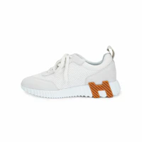 (Women) HERMES Bouncing White Low-Top Mesh Casual Lace-Up Sneakers H232173Z 90345 (Women) HERMES Bouncing White Low-Top Mesh Casual Lace-Up Sneakers H232173Z 90345