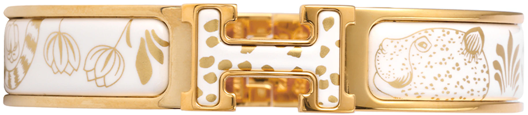 (W) 愛馬仕女款手鐲 – 白金配色「雙豹紋」鍍金飾面。 H702318F-C6GM Shop (W) 愛馬仕女款手鐲 – 白金配色「雙豹紋」鍍金飾面。 H702318F-C6GM