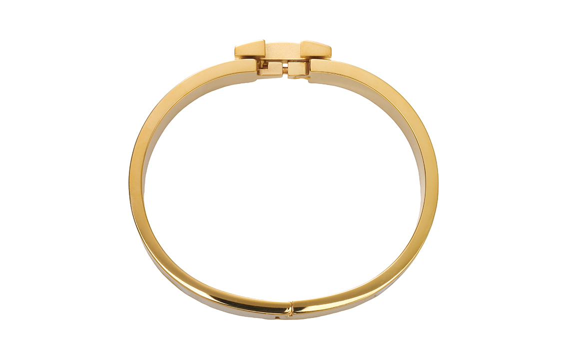 Details for (W) 愛馬仕女款手鐲 – 白金配色「雙豹紋」鍍金飾面。 H702318F-C6GM