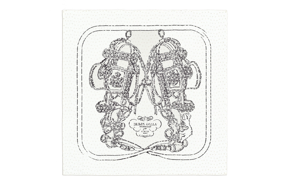 (Women) HERMES Brides de Gala Print Silk Scarf Beige for Women H983529S 25 圖 2