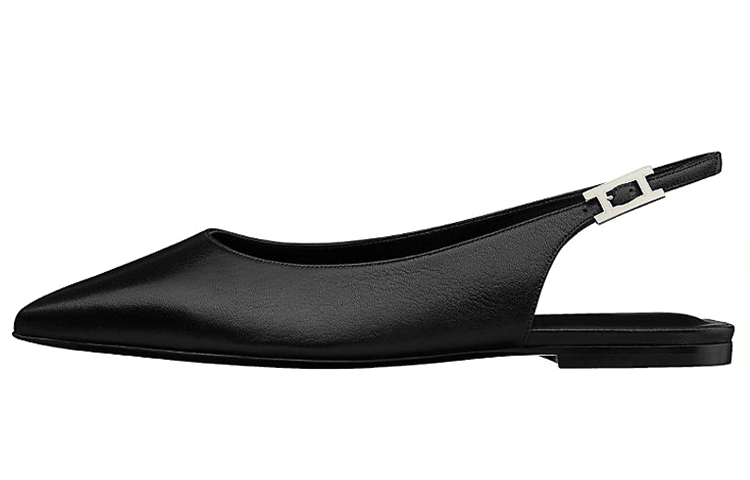 (Women) HERMES Brillante 'Elegant Ballet Flat Black' H211198Z-02