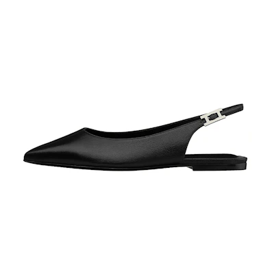 (W) HERMES Brillante 'Elegant Ballet Flat Black'