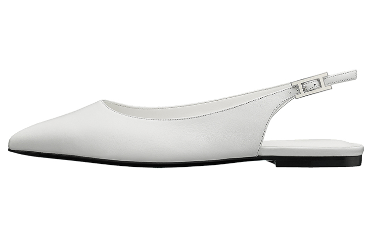 (Women) HERMES Brillante 'White Ballet Flats' H211199Z-90