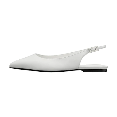 (W) HERMES Brillante 'White Ballet Flats'