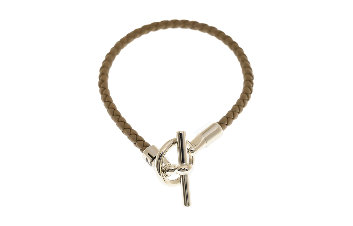 (Women) HERMES Brown  Braided Bracelet GNBRA18SST2