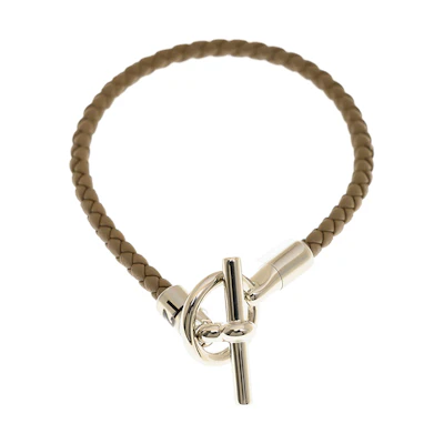 (Women) HERMES Brown Braided Bracelet GNBRA18SST2