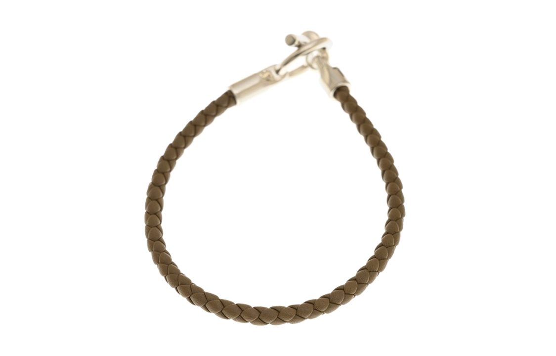 Shop (W) エルメス ブラウン 編み込み ブレスレット GNBRA18SST2