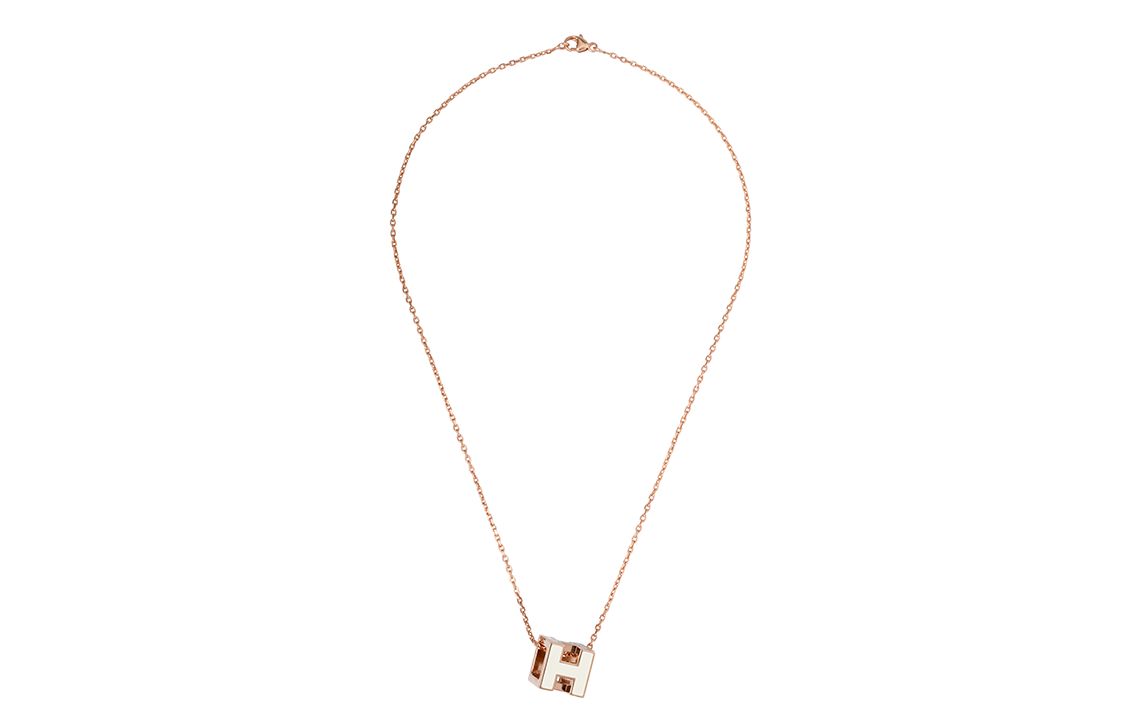 (Women) HERMES Cage d'H Classic Gold-Plated Necklace in White Rose Gold for Women H143991FO49 圖 3