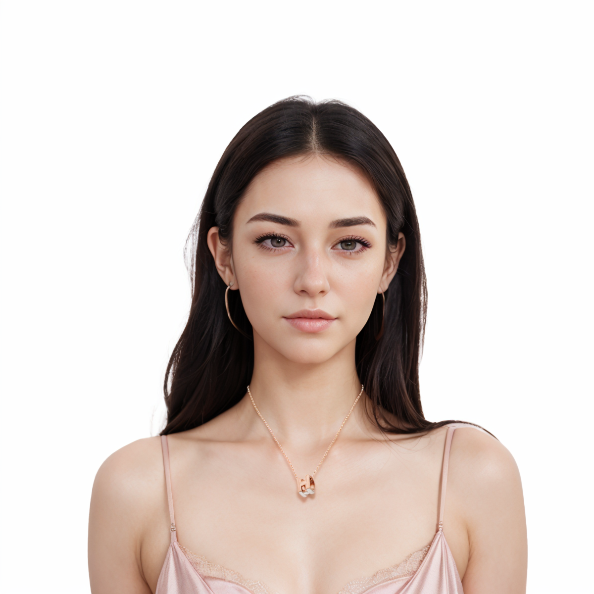 (Women) HERMES Cage d'H Classic Gold-Plated Necklace in White Rose Gold for Women H143991FO49 圖 4