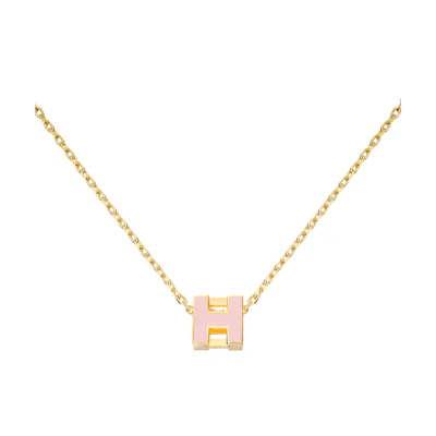 (Women) HERMES Cage d'H Gilded Square Necklace for Women in Pink Gold H143991F-59