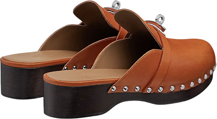 (W) HERMES Zuecos de Piel de Becerro 'Marrón' H211078Z-A3 Shop (W) HERMES Zuecos de Piel de Becerro 'Marrón' H211078Z-A3