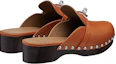 Shop (W) HERMES Zuecos de Piel de Becerro 'Marrón' H211078Z-A3