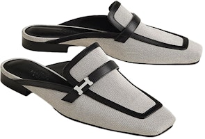 (W) HERMES Mule Plana de Piel 'Gris de Moda' H231052Z-PN Shop (W) HERMES Mule Plana de Piel 'Gris de Moda' H231052Z-PN