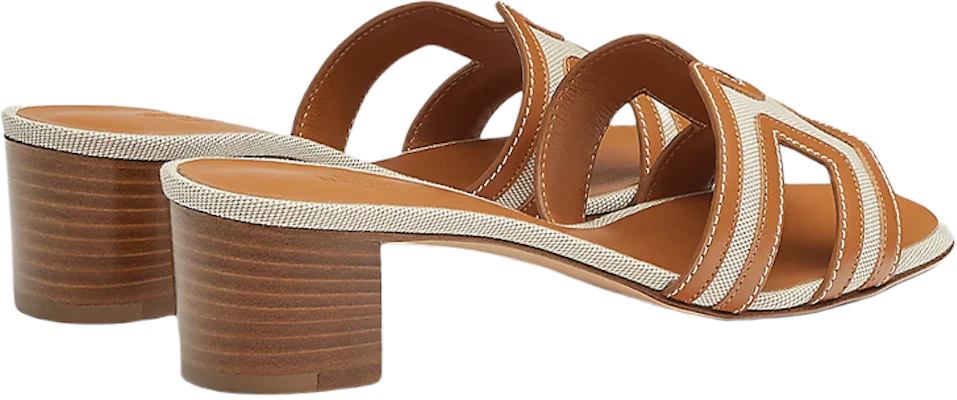 (W) HERMES Kalfsleer H Canvas Hoge Hakken Sandalen ''Bruin'' H221114Z-79 Shop (W) HERMES Kalfsleer H Canvas Hoge Hakken Sandalen ''Bruin'' H221114Z-79
