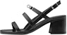 (W) HERMES Sandal Tumit Tinggi Kulit Anak Lembu 'Fesyen Hitam' H221078Z-02