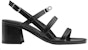 (W) HERMES Sandal Tumit Tinggi Kulit Anak Lembu 'Fesyen Hitam' H221078Z-02